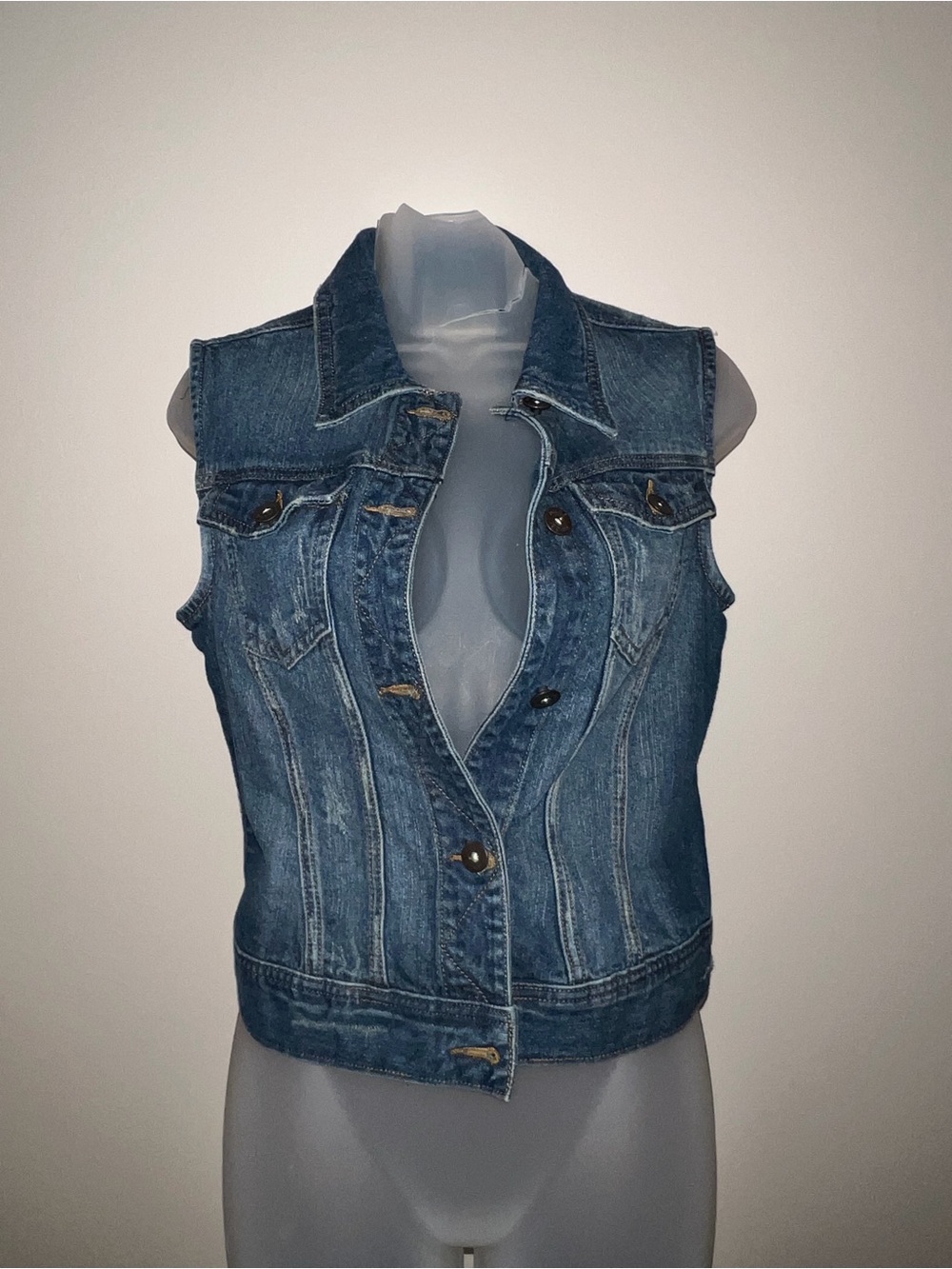 Mudd Denim Vest in Dark Blue